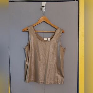 Chico's Metallic Gold Tank Top